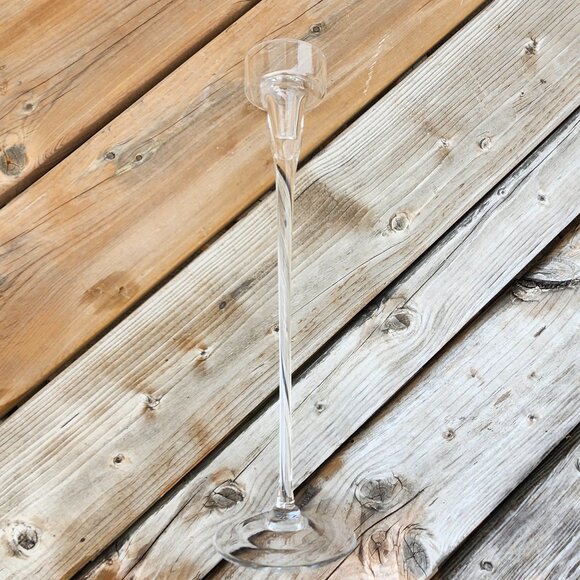 ELEGANT Tall Stem Tealight Holders GLASS Free Standing - Picture 1 of 3
